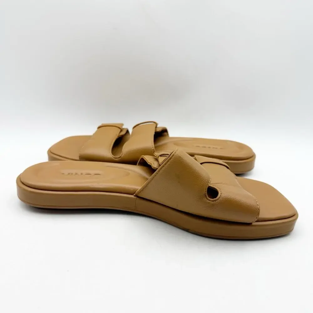 Vince Womens Rhode-B Slide Sandals US 6 M EU 36 Tan Leather EUC
